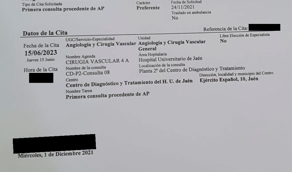  El Hospital de Jaén da citas para Junio de 2023 