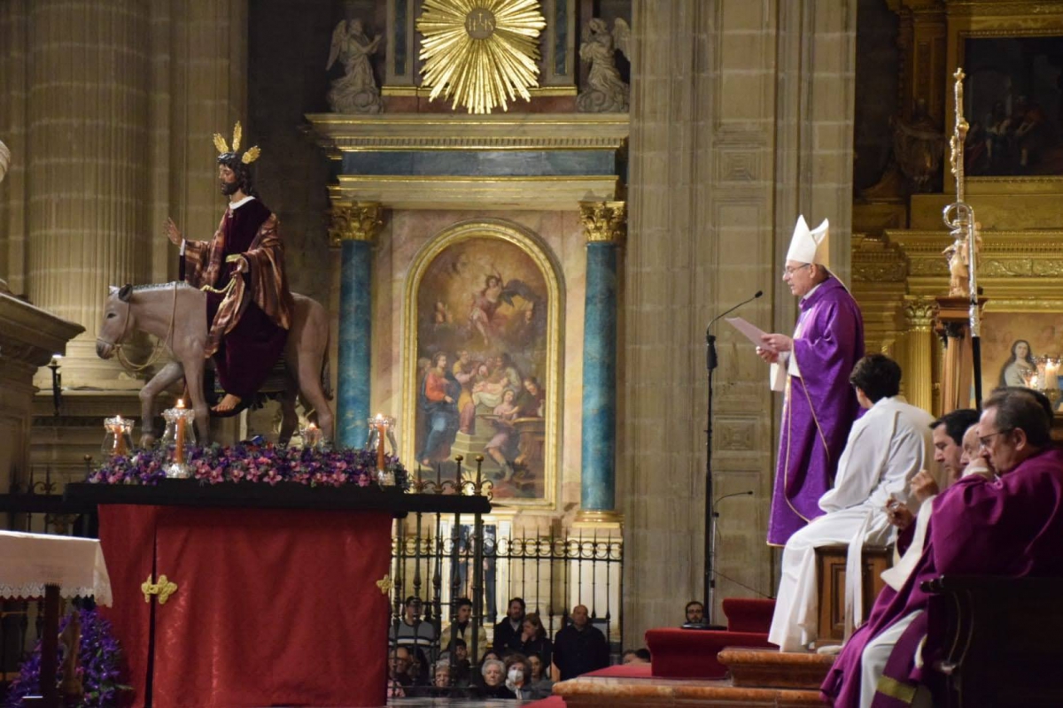  Miércoles de Ceniza con La Borriquilla entrando triunfal en la Catedral 